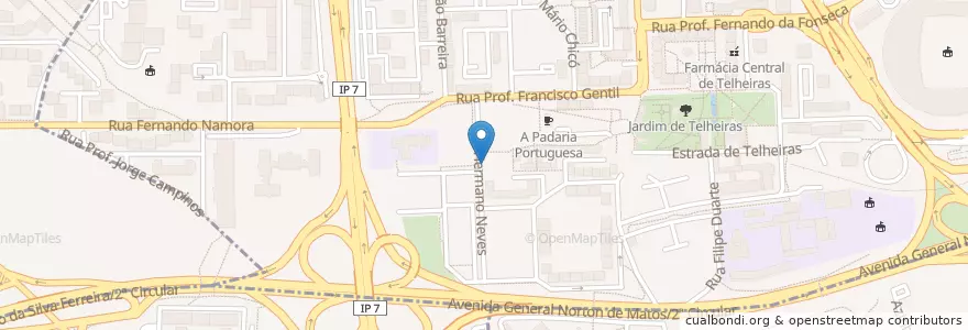 Mapa de ubicacion de Bicicletas Gira Estação 486 en Portugal, Aire Métropolitaine De Lisbonne, Lisbonne, Grande Lisboa, Lisbonne, Lumiar.