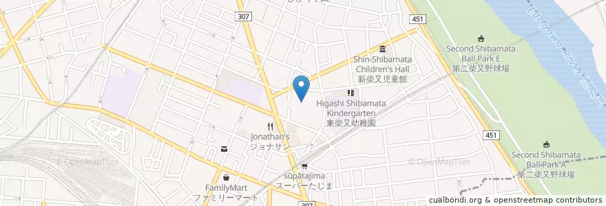 Mapa de ubicacion de 寶生院 en Japonya, 東京都, 葛飾区.