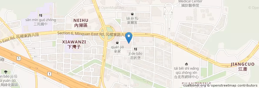 Mapa de ubicacion de 丁丁藥局 en Taiwan, 新北市, Taipé, 內湖區.