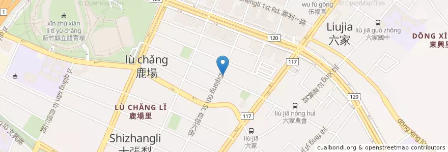Mapa de ubicacion de 丁丁藥局 en Taiwan, Taiwan Province, Hsinchu County, Zhubei City.