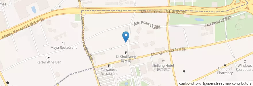 Mapa de ubicacion de Shake en 中国, 上海市, 黄浦区.