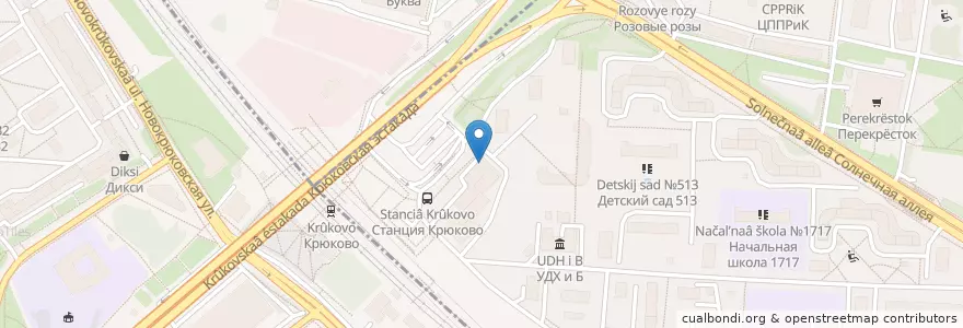 Mapa de ubicacion de Шашлычная лавка en Russland, Föderationskreis Zentralrussland, Oblast Moskau, Moskau, Verwaltungsbezirk Selenograd, Район Крюково.