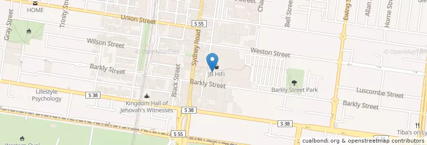 Mapa de ubicacion de Bank of Melbourne en Avustralya, Victoria, City Of Moreland.