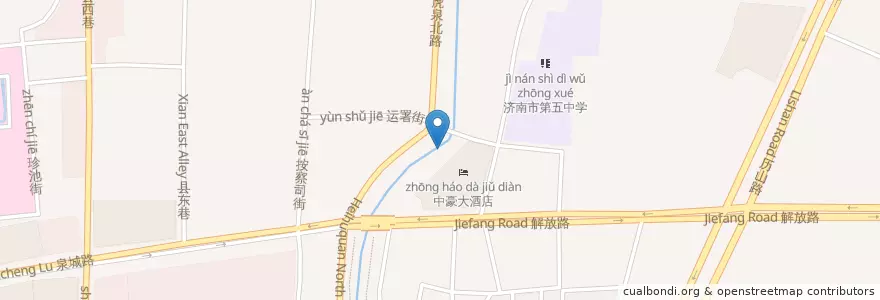Mapa de ubicacion de 青龙桥码头 en 中国, 山东省, 济南市, 历下区.