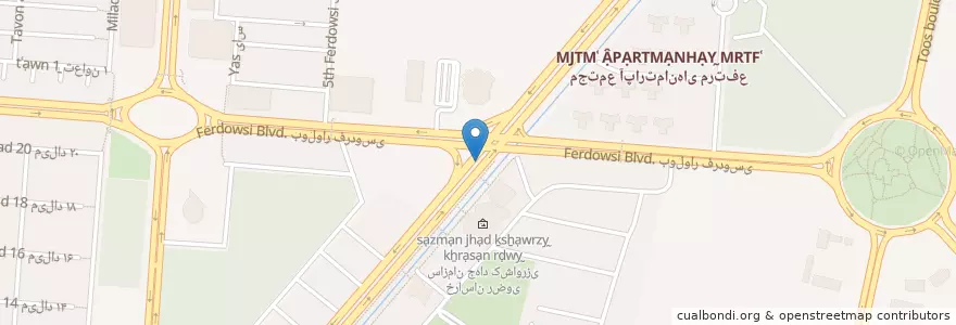 Mapa de ubicacion de Mashhad en Irão, استان خراسان رضوی, شهرستان مشهد, Mashhad, بخش مرکزی شهرستان مشهد.