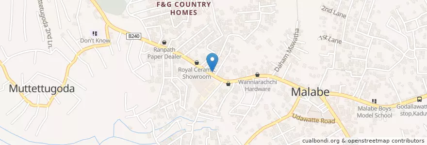 Mapa de ubicacion de Pizza Hut - Malabe en سری‌لانکا, බස්නාහිර පළාත, කොළඹ දිස්ත්‍රික්කය.