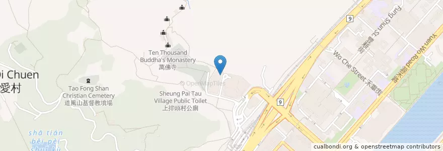Mapa de ubicacion de 沙田政府合署停車場 Sha Tin Government Offices Car Park en China, Guangdong, Hong Kong, Wilayah Baru, 沙田區 Sha Tin District.