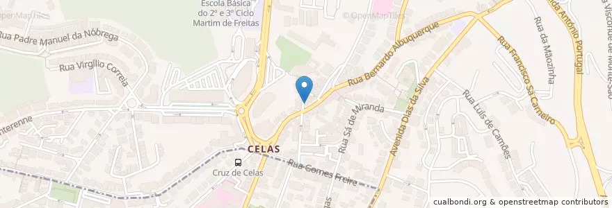 Mapa de ubicacion de Franguinho de Celas en 葡萄牙, Centro, Baixo Mondego, Coimbra, Coimbra, Santo António Dos Olivais.