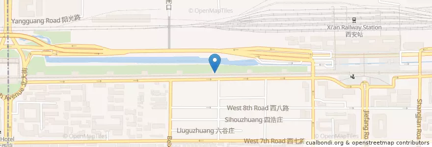 Mapa de ubicacion de Toilet en 中国, 陕西省, 西安市, 新城区.