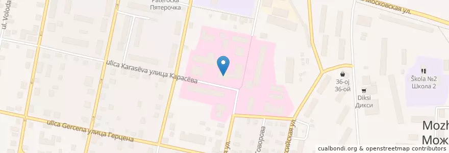 Mapa de ubicacion de Взрослая поликлиника en Russie, District Fédéral Central, Oblast De Moscou, Можайский Городской Округ.