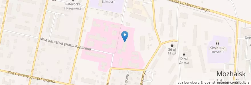 Mapa de ubicacion de Терапевтический корпус en Russia, Distretto Federale Centrale, Oblast' Di Mosca, Можайский Городской Округ.