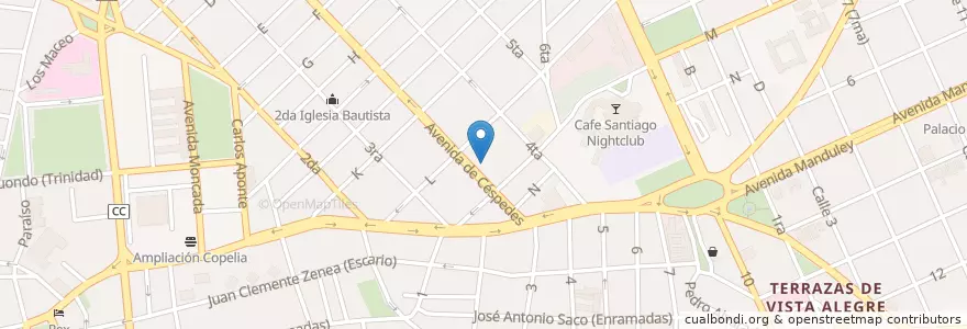 Mapa de ubicacion de Logia en Cuba, Santiago De Cuba, Santiago De Cuba, Ciudad De Santiago De Cuba.