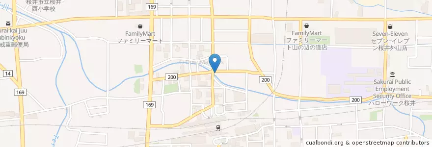 Mapa de ubicacion de 内藤内科医院 en Jepun, 奈良県, 桜井市.