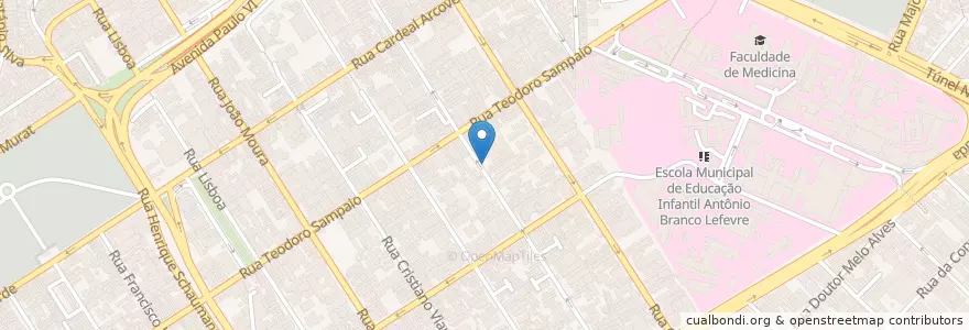 Mapa de ubicacion de Ponto de Táxi 24 H en ブラジル, 南東部地域, サンパウロ, Região Geográfica Intermediária De São Paulo, Região Metropolitana De São Paulo, Região Imediata De São Paulo, サンパウロ.