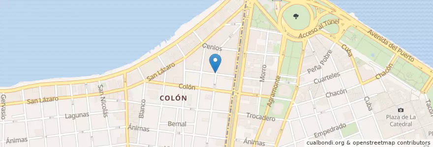 Mapa de ubicacion de Donde Adrián en Cuba, La Havane, La Habana Vieja, Centro Habana.