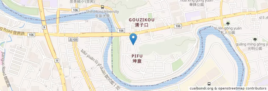 Mapa de ubicacion de 頂峰鐵板燒 en 臺灣, 新北市, 臺北市, 文山區, 新店區.