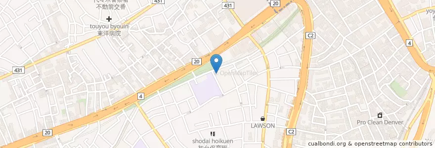 Mapa de ubicacion de 渋谷区初台区民館 en Japan, Tokio, 渋谷区.