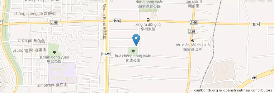 Mapa de ubicacion de 化成公園 en Taiwan, 新北市, 新莊區.