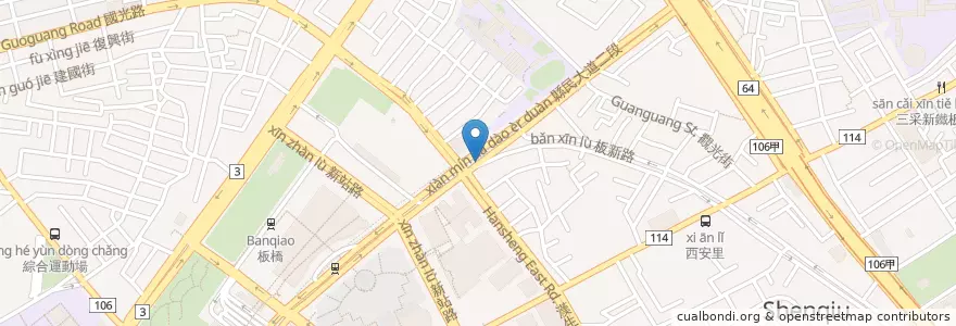 Mapa de ubicacion de 縣民漢生東路口 en 臺灣, 新北市, 板橋區.