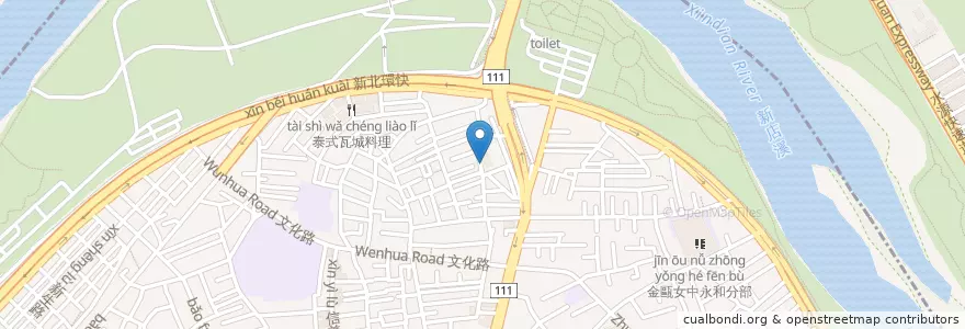 Mapa de ubicacion de 忠孝活動中心 en تايوان, تايبيه الجديدة, 永和區.