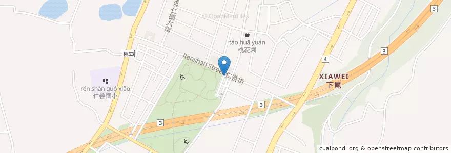 Mapa de ubicacion de 埔頂公園 en 타이완, 타오위안 시, 다시 구.