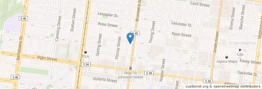 Mapa de ubicacion de Damask Bar en Australia, Victoria, City Of Yarra.