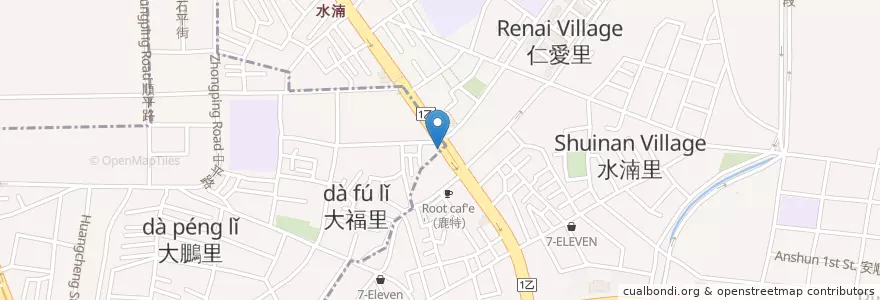 Mapa de ubicacion de 陸戰精冰 en 臺灣, 臺中市, 北屯區.