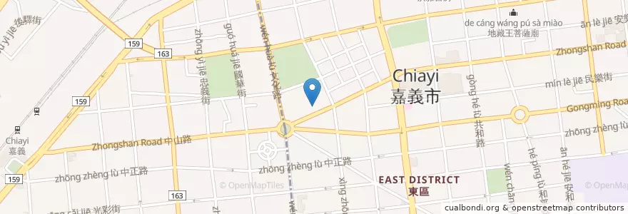 Mapa de ubicacion de 臺灣新光商業銀行 en Taiwán, Provincia De Taiwán, 嘉義市, Condado De Chiayi, 東區.