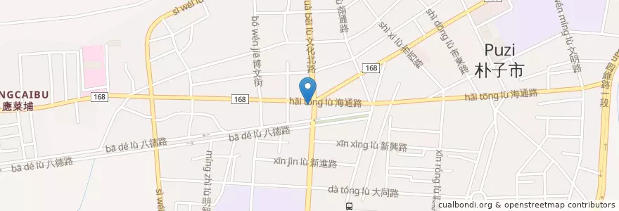 Mapa de ubicacion de 華南商業銀行 en Тайвань, Тайвань, Цзяи, Пуцзы.