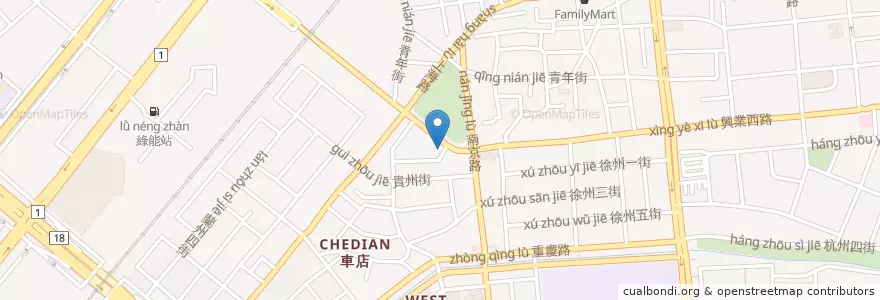 Mapa de ubicacion de 第一商業銀行 en Taiwan, Provincia Di Taiwan, Chiayi, Contea Di Chiayi, 西區.