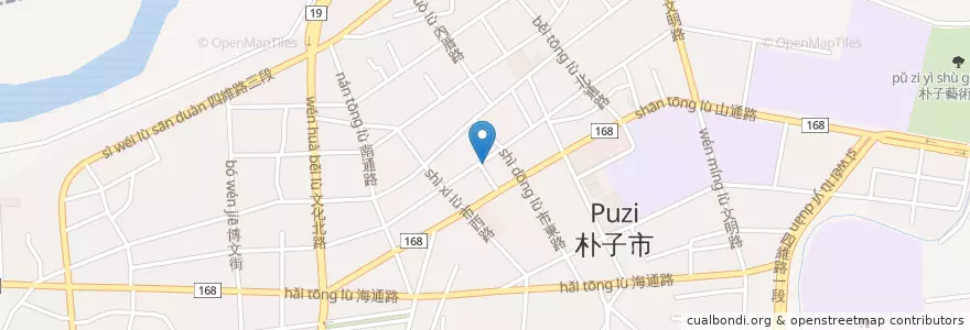 Mapa de ubicacion de 第一商業銀行 en تايوان, مقاطعة تايوان, مقاطعة شياي, 朴子市.