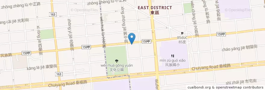 Mapa de ubicacion de 渣打國際商業銀行 en Tayvan, 臺灣省, 嘉義市, 嘉義縣, 東區.