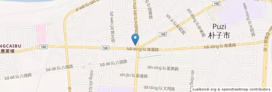 Mapa de ubicacion de 合作金庫商業銀行 en Taiwan, Taiwan, Landkreis Chiayi, Puzi.