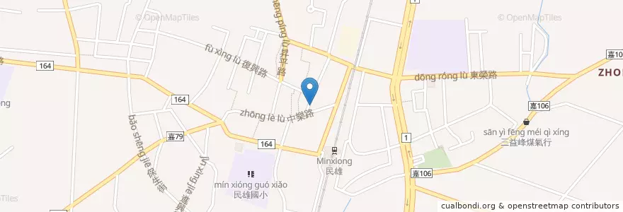 Mapa de ubicacion de 京城商業銀行 en 台湾, 台湾省, 嘉義県, 民雄郷.