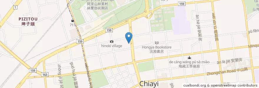 Mapa de ubicacion de 兆豐國際商業銀行 en Taiwan, 臺灣省, 嘉義市, 嘉義縣, 東區.