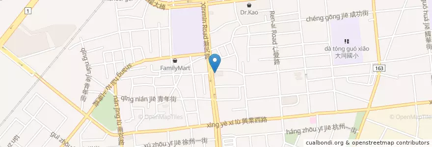 Mapa de ubicacion de 京城商業銀行 en 타이완, 타이완성, 자이 시, 자이 현, 시구.