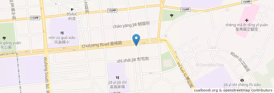 Mapa de ubicacion de 花旗(台灣)商業銀行 en Taiwán, Provincia De Taiwán, 嘉義市, Condado De Chiayi, 東區.