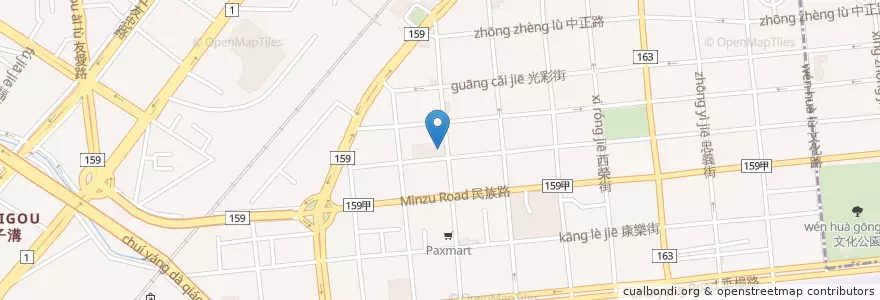 Mapa de ubicacion de 安泰商業銀行 en 타이완, 타이완성, 자이 시, 자이 현, 시구.