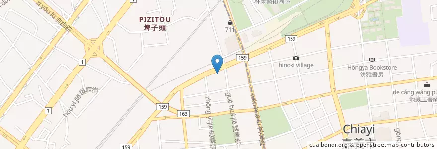 Mapa de ubicacion de 日盛國際商業銀行 en Taiwan, 臺灣省, 嘉義市, 嘉義縣, 西區.
