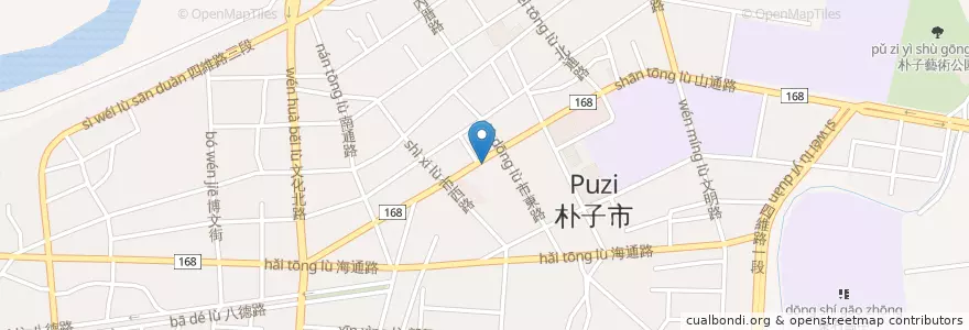 Mapa de ubicacion de 玉山商業銀行 en Taiwan, Provincia Di Taiwan, Contea Di Chiayi, 朴子市.