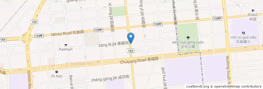 Mapa de ubicacion de 國泰世華商業銀行 en Taiwán, Provincia De Taiwán, 嘉義市, Condado De Chiayi.