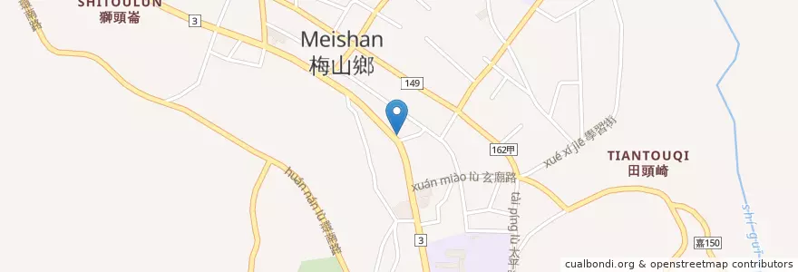 Mapa de ubicacion de 京城商業銀行 en Taiwan, 臺灣省, 嘉義縣, 梅山鄉.