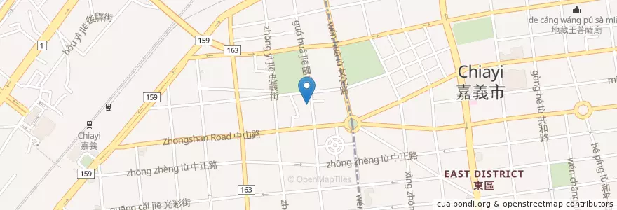 Mapa de ubicacion de 合作金庫商業銀行 en 臺灣, 臺灣省, 嘉義市, 嘉義縣.