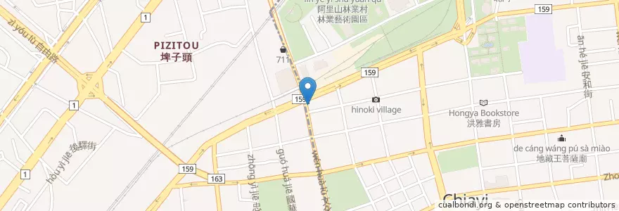 Mapa de ubicacion de 賴桑麵食館 en Taïwan, Province De Taïwan, Chiayi, Comté De Chiayi.