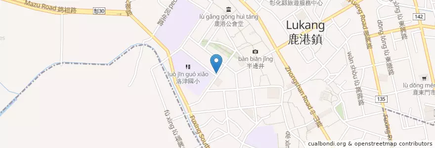 Mapa de ubicacion de 鹿港鎮立圖書館 en 臺灣, 臺灣省, 彰化縣, 鹿港鎮.