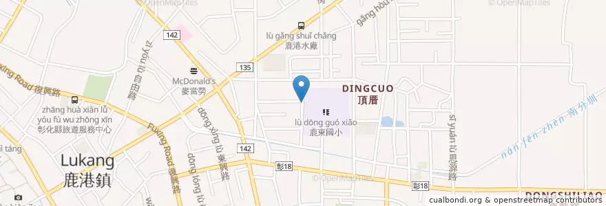 Mapa de ubicacion de 鹿東國小 en Taiwan, 臺灣省, Condado De Changhua, 鹿港鎮.