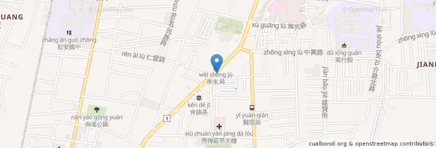 Mapa de ubicacion de 彰化縣衛生局 en تایوان, 臺灣省, شهرستان جانگوآ, 彰化市.