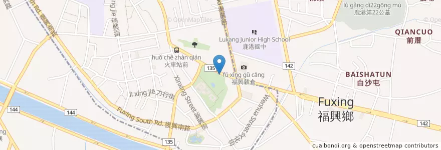 Mapa de ubicacion de 鹿港文武廟 en 台湾, 台湾省, 彰化県.