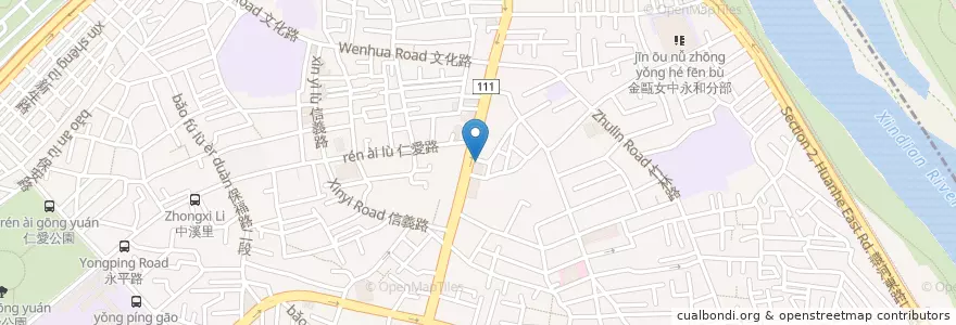 Mapa de ubicacion de 麥當勞 en 타이완, 신베이 시, 융허 구.