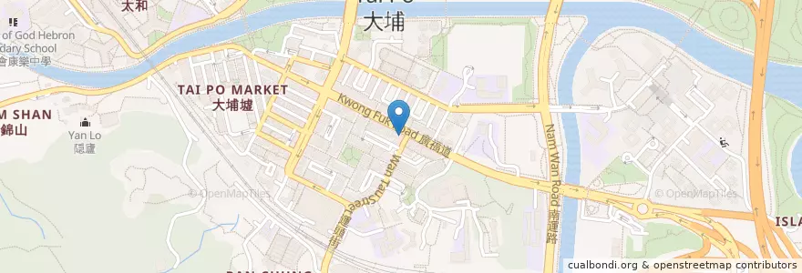 Mapa de ubicacion de 潮和興 en الصين, هونغ كونغ, غوانغدونغ, الأقاليم الجديدة, 大埔區 Tai Po District.